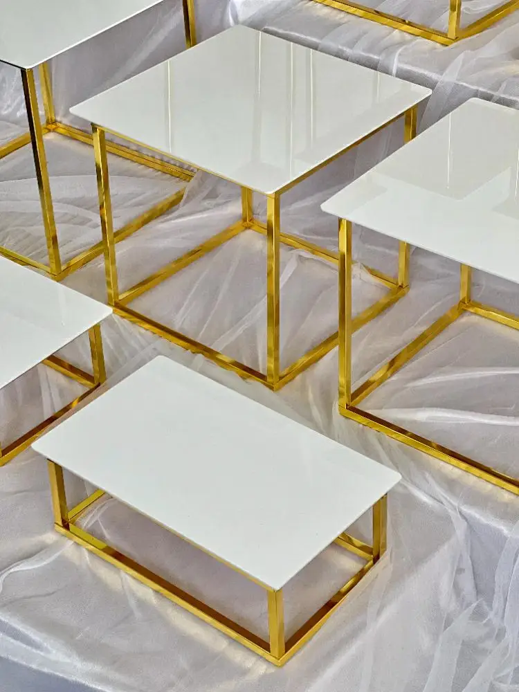 12-20 PCS Luxury Gold Frame Wh - Display Risers Set review and price