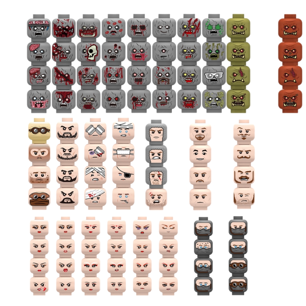 Injured Emotional Face Heads B - Lego Minifigure Holder review and price